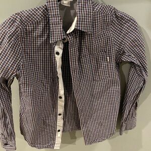 Hugo boss boys plaid button down dress shirt size 12